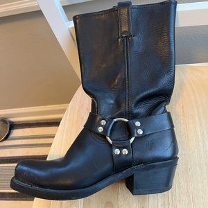 Frye Harness Motorcycle Boots, Black, Size 9